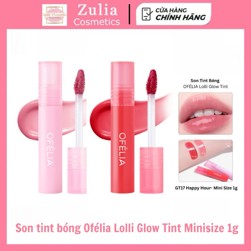 [Ofelia] Son Tint Bóng Ofelia Lolli căng mọng môi Mini 1g