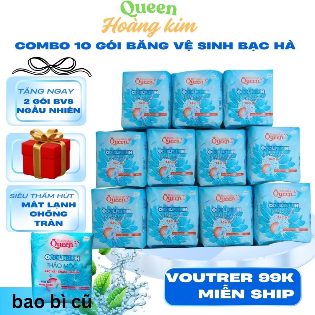 [ Combo10 Gói ] Băng Vệ Sinh The Mát Thảo Mộc Siêu Thấm Hút Chống Tràn Cực Hiêu quả Gói 7 Miềng Bề Mặt Bông Mềm 1