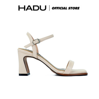 Giày Sandal Cao Gót 7P Đế Vuông Quai Ngang EVELYN HADU M7144 Da PU Cao Cấp Đế TPR Chống Trượt BH 12T