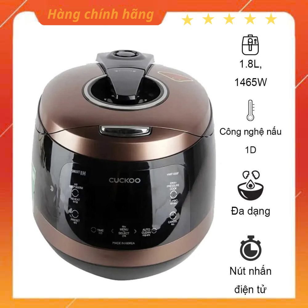 Nồi Cơm Điện Cao Tần Áp Suất CUCKOO CRP-HWF1000F 1,8L