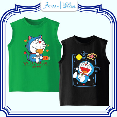 [MỚI] Áo thun BA LỖ cho bé trai AORE, Áo phông sát nách in hình Mèo máy DORAEMON Chất COTTON mềm mịn, thoáng mát 8-34kg