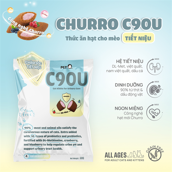 HẠT PET Q C90, C90K, C90U ĐỦ VỊ CHO MÈO 1KG