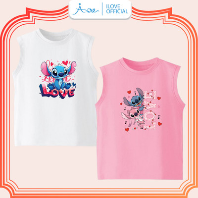 [MỚI] Áo thun BA LỖ cho bé AORE, Áo phông sát nách STITCH Nhân vật Disney Lilo and Stitch bé trai, bé gái COTTON 8-34kg