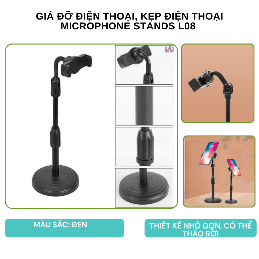 [kẹp đt L08] Giá Đỡ Điện Thoại L08 Để Bàn Kẹp Điện Thoại Xem Video Livestream Giá Đỡ Điện Thoại Tiện