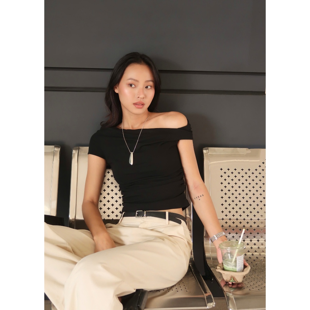 Áo thun tăm xoắn vai cơ bản Mono Talk - MFOT26S-T20002FT | BigBuy360 - bigbuy360.vn