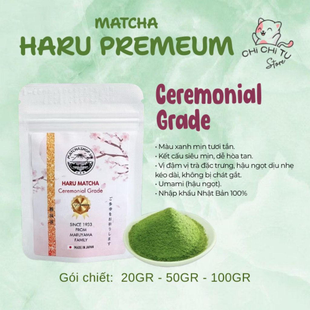 <Sẵn hàng> Bột matcha Haru Premium GM85 cao cấp- pha matcha latte- trà đạo- chính hãng Nhật Bản- chi