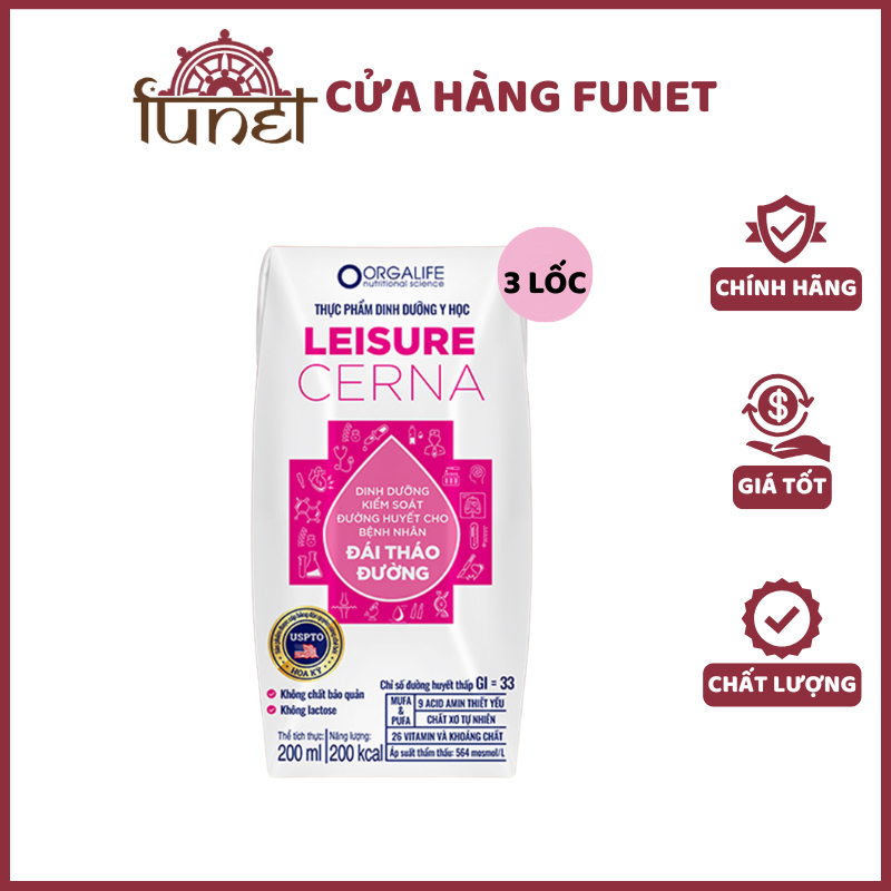 [COMBO 3 LỐC] – 9 HỘP Leisure Cerna – Soup Uống Dinh Dưỡng Kiểm Soát Đường Huyết, 250ML