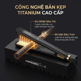 Máy kẹp duỗi tóc cao cấp CREATE TITANIUM MAGIC, tạo kiểu tóc dễ dàng, tay cầm trơn linh hoạt | ZATAKUB