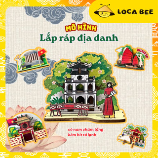 Mô hình lắp ráp văn hóa địa danh nổi tiếng của Việt Nam có nam châm dính tủ lạnh Locabee