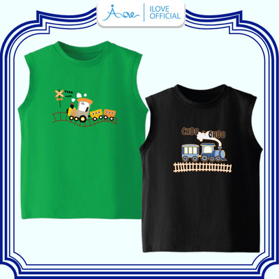 [MỚI] Áo thun BA LỖ cho bé trai AORE, Áo phông sát nách in Ô tô, Tàu Hoả tutu chất COTTON mềm mịn, thấm hút 8-34kg