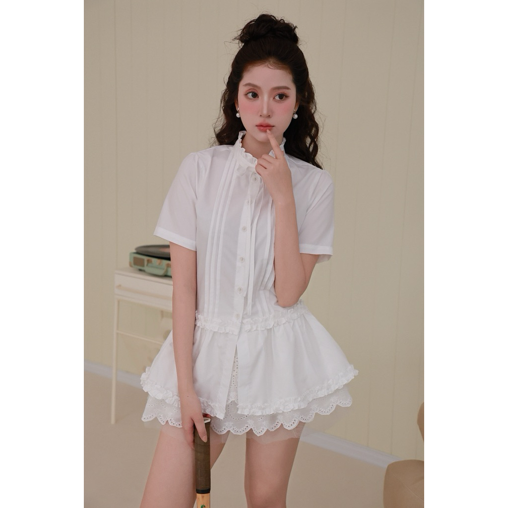 OUTSET - Áo sơ mi trắng Mimi trong trẻo