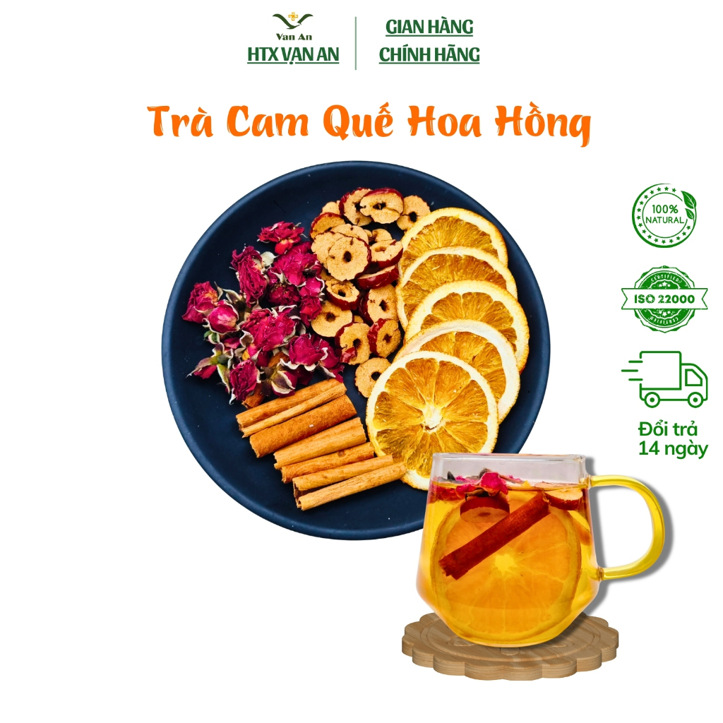 Trà Cam Quế Hoa Hồng Dưỡng Nhan Giữ Dáng Từ HTX Vạn An