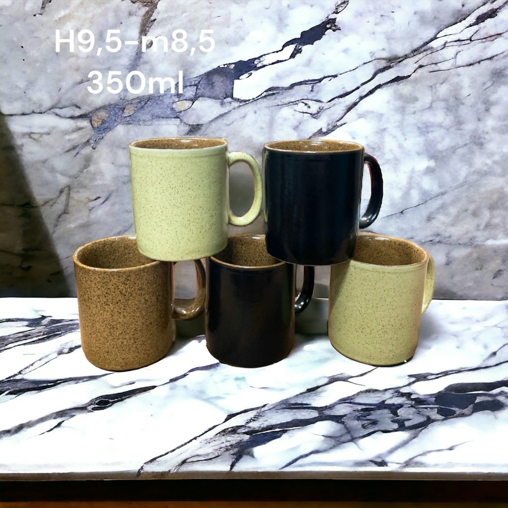 [4 màu] Cốc quai C 350ml, cốc caffe, cốc cappuccino, cốc uống nước sứ Bát Tràng