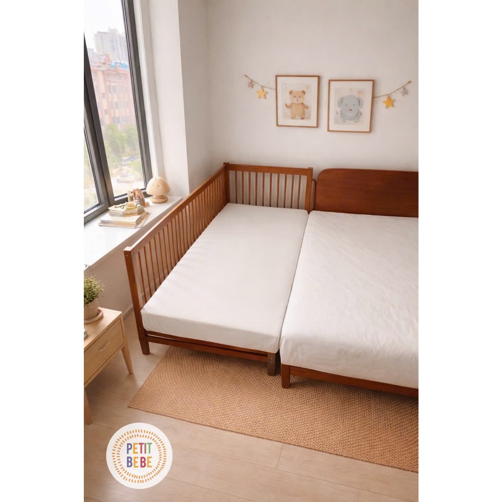 Ga giường ghép cho bé nhiều kích thước muslin tencel PETIT BEBE ga bo chun bọc nệm