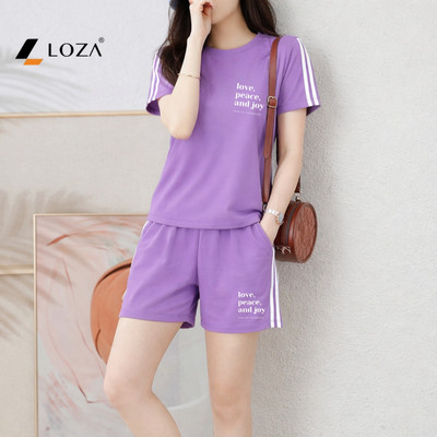 Bộ quần áo thun nữ dáng vừa NB26 chất liệu cotton Loza PB607