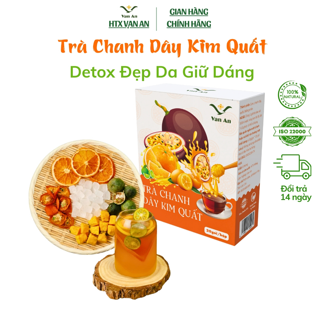 Trà Chanh Dây Kim Quất Triệu Lộ Tư, Detox Trái Cây, Đẹp Da, Thanh Lọc Cơ Thể - HTX Vạn An