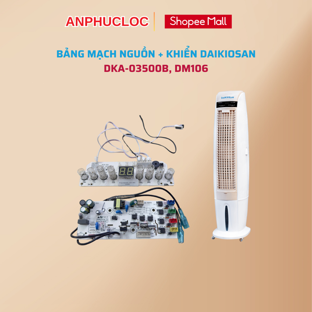 Mạch nguồn + khiển quạt điều hòa Daikiosan DKA-03500B, DM105 - Hàng Chính Hãng