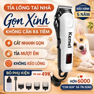 Tăng Đơ Cắt Cạo Tỉa Lông Thú Cưng Kemei KM809C, Tông Đơ Dành Cho Chó Mèo Công Suất Cao Tiếng Ồn Thấp