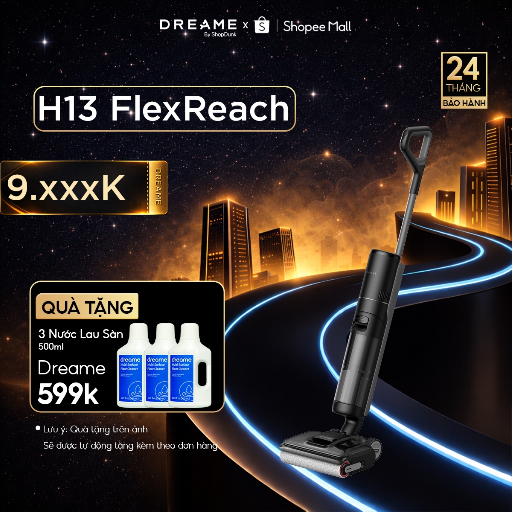Máy Hút Bụi Lau Sàn Cầm Tay Dreame H13 Flexreach | Tự Giặt, Sấy Cuộn Lăn | Chế Độ Lau Nghiêng 180°