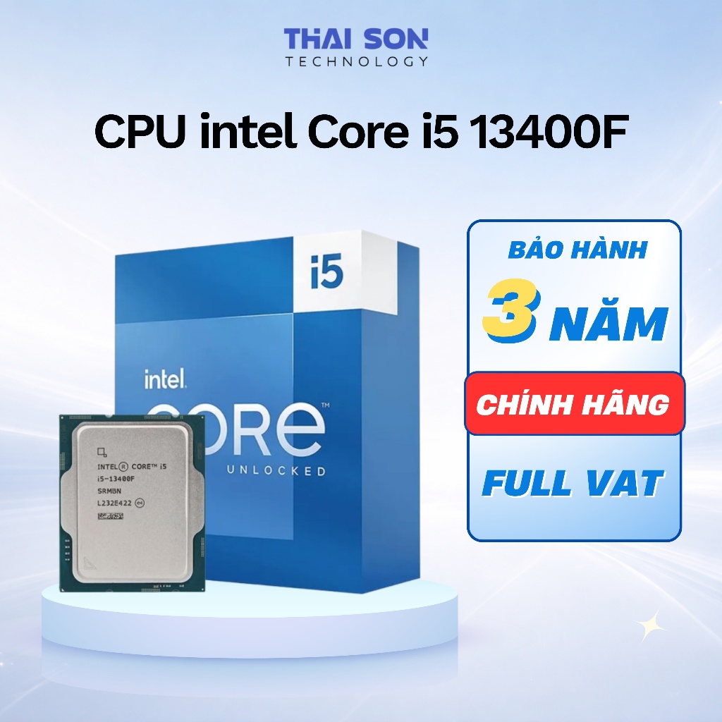[Full VAT] CPU Chip Intel Core I5 13400F new Tray - Bảo hành 36 Tháng