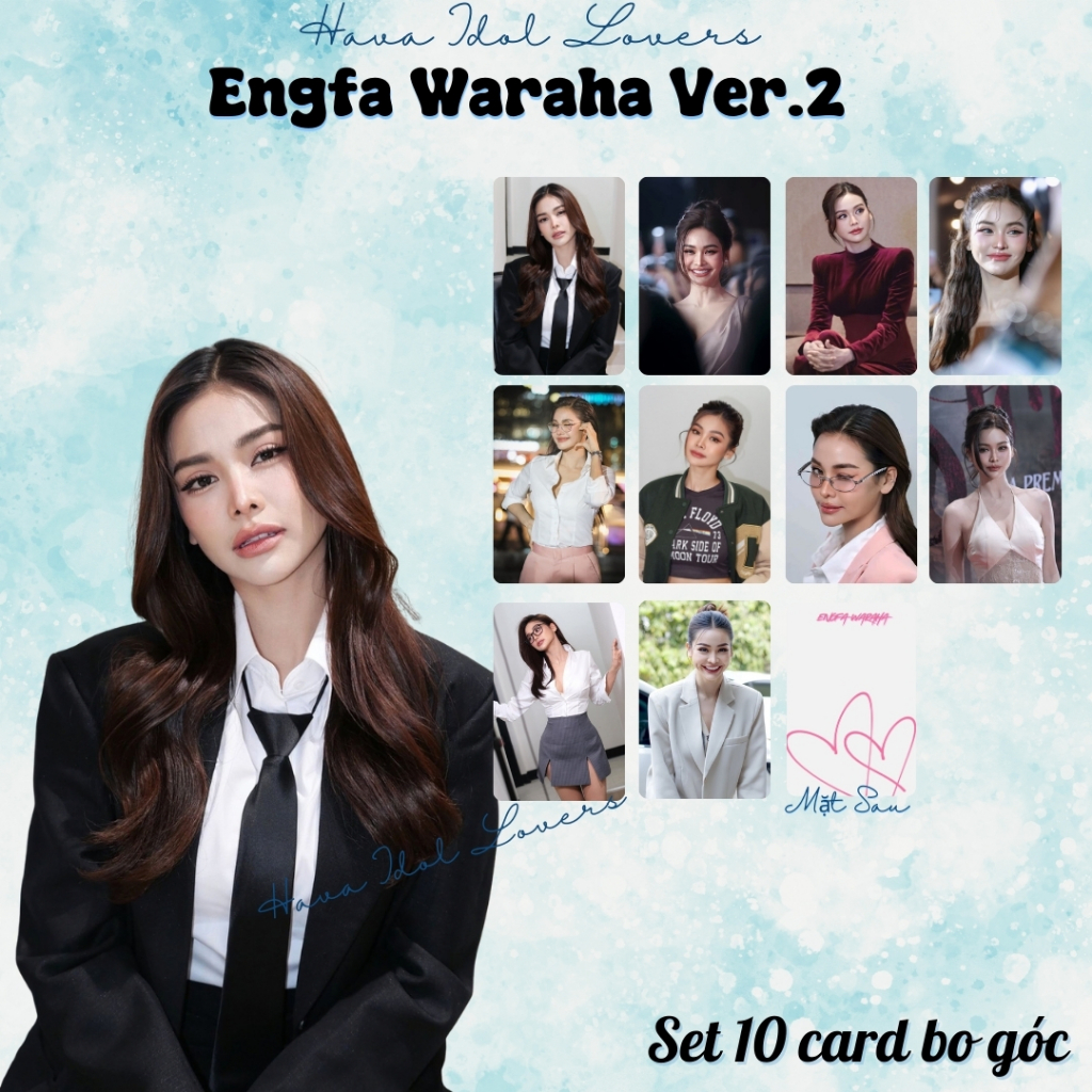 Set 10 Card Bo Góc Engfa Waraha - Mook Photocard Unoff Tặng Kèm Sleeve Decor Toploader