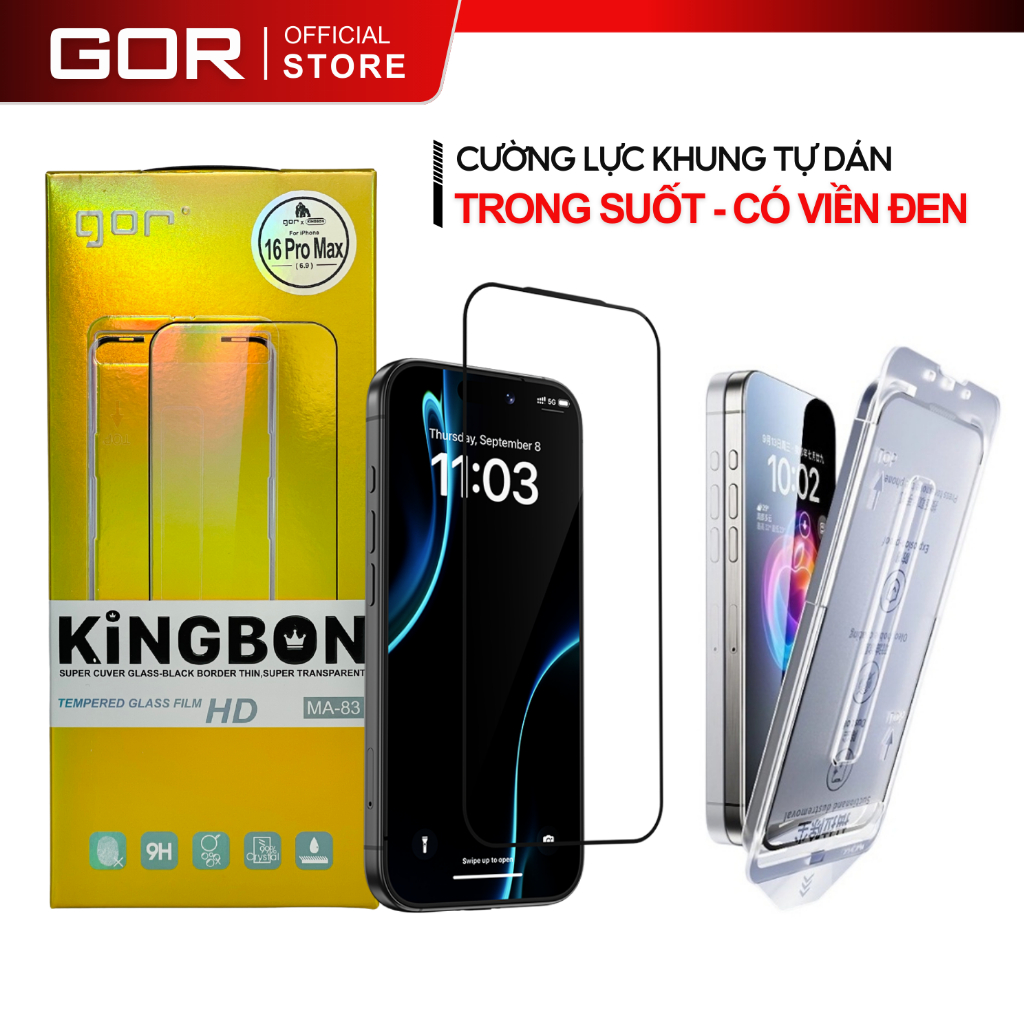 Kính Cường Lực iPhone Khung Tự Dán , Màn Hình Trong Suốt và Chống Nhìn Trộm Cho 12 13 14 15 16 17PRM