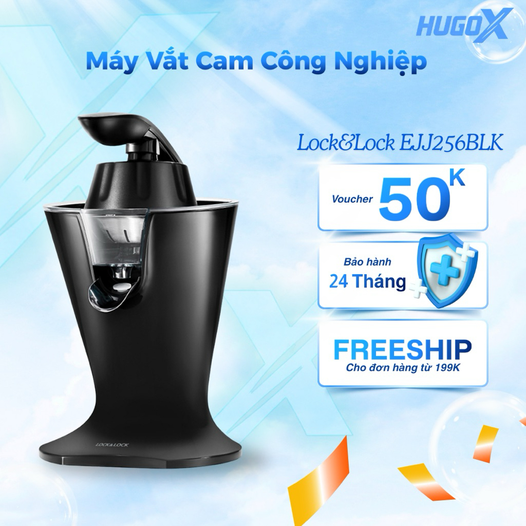 Máy vắt cam LocknLock EJJ256BLK 85W, hàng chính hãng ,cần gạt đòn bẩy, dễ sử dụng - JoyMall