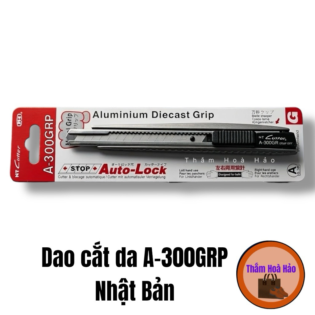 Dao Cắt Da NT Cutter A-300GRP Cao Cấp - Dao Rọc Giấy Cán Nhôm Cao Cấp - Hàng Nhập Khẩu Nhật Bản