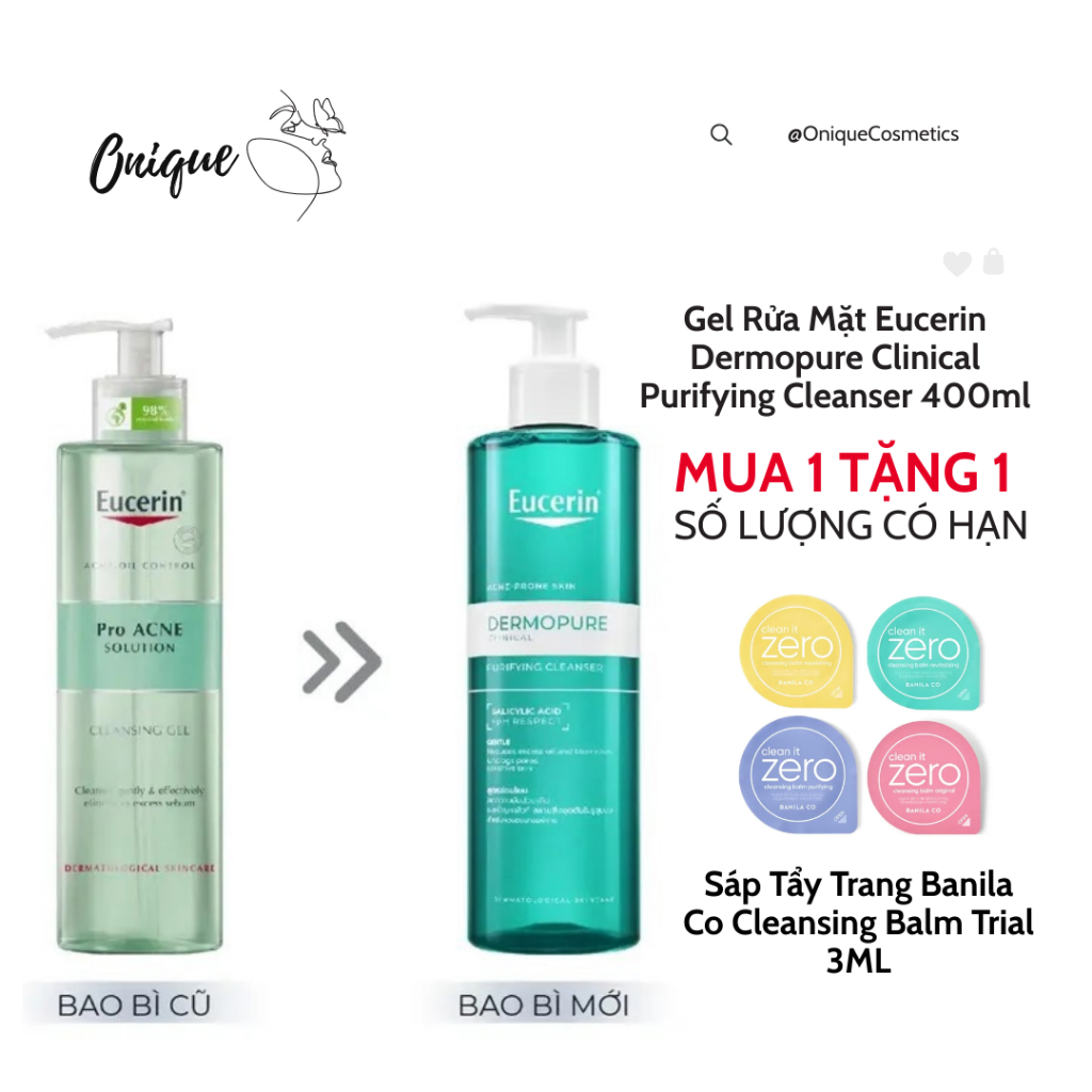 [HÀNG CHÍNH HÃNG] Gel Rửa Mặt Eucerin Dermopure Clinical Purifying Cleanser 400ml
