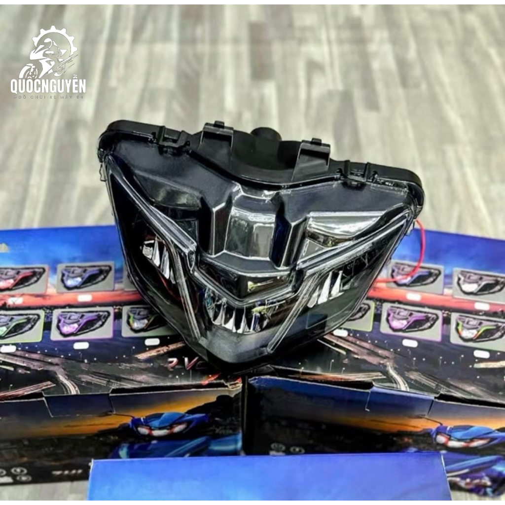 Pha đèn led 2 tầng Lativo V2 lắp Mxking Exciter 150 (2019) màu chỉnh app - Phụ kiện
