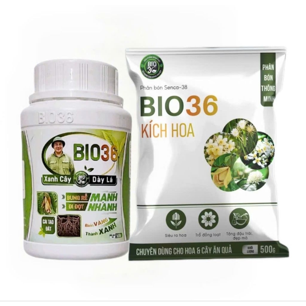 Combo bio 36(hũ 500g) tặng 1gói kích hoa bio 36 (500g), kích rễ mạnh,đi đọt nhanh,xanh cây dày lá.bi
