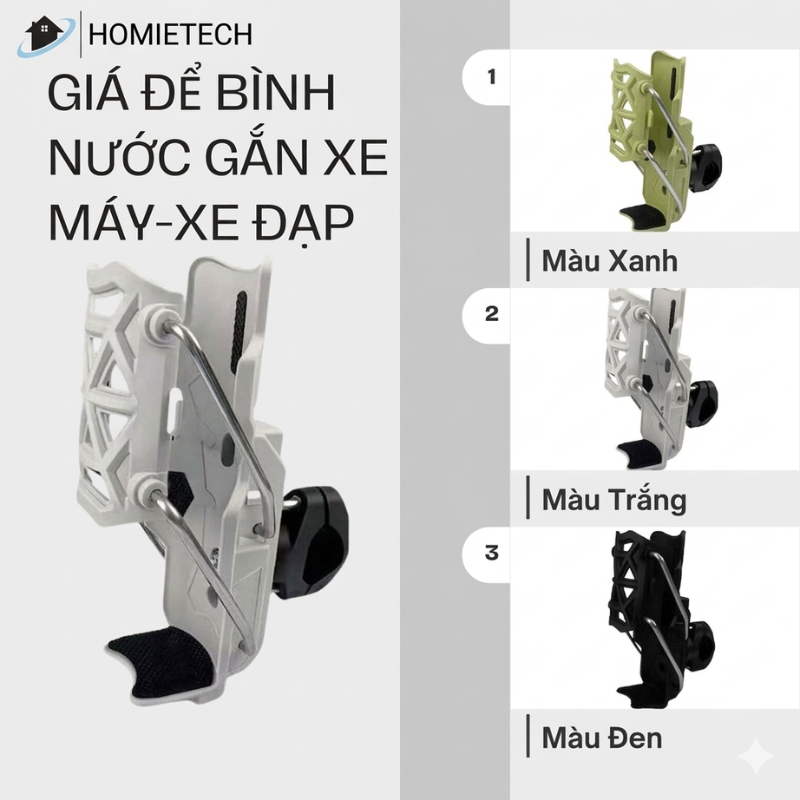 Giá đỡ cốc xe máy - xe đạp, giá đỡ bình có thể điều chỉnh - HomieTech
