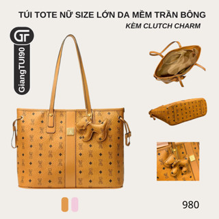 980 Túi Tote Nữ Size Lớn Da Mềm Trần Bông Vân Sần – Túi Xách Nữ Đi Làm Đi Học Kèm Clutch Charm Hàng QCCC | GiangTUI90
