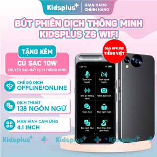 Máy phiên dịch Kidsplus Z6 2026 phiên dịch 138 ngôn ngữ, giọng nói, văn bản chính xác, màn hình 4,1 inch, pin 2000mAh