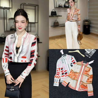 Áo sơ mi lụa cổ đức dài tay cổ đức #331