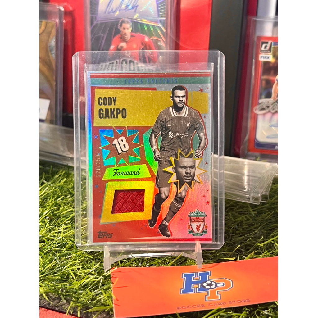 Thẻ bóng đá Cody Gakpo Mảnh Áo /250 Player Worn Topps Liverpool Team Set 2024/25
