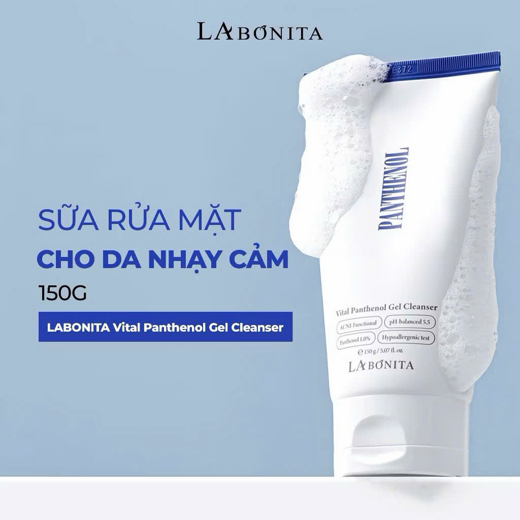 (ĐMN) Labonita - Sữa Rửa Mặt Labonita Vital Panthenol Gel Cleanser Dịu Nhẹ Cho Da Nhạy Cảm & Mụn Nhạ