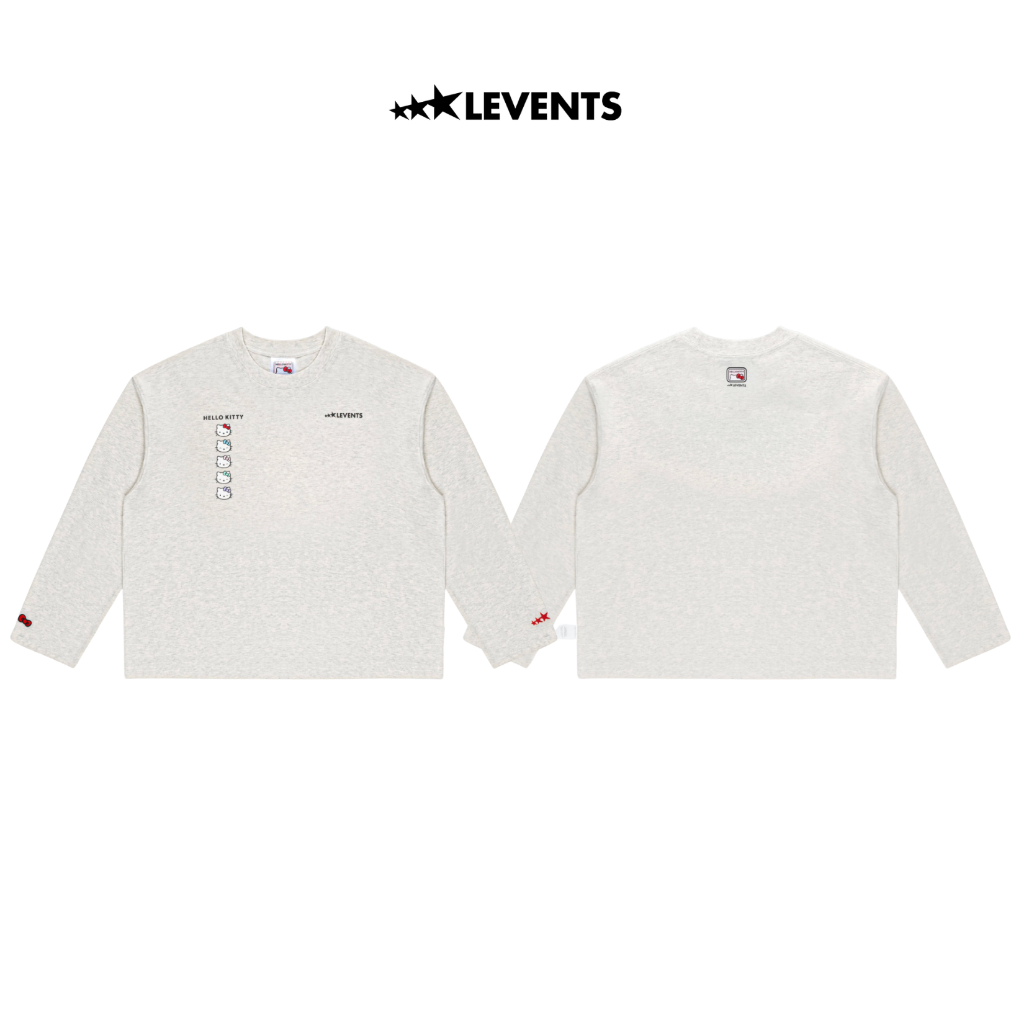 𝐋𝐄𝐕𝐄𝐍𝐓𝐒 𝐱 𝐇𝐄𝐋𝐋𝐎𝐊𝐈𝐓𝐓𝐘 | Emotions Long Sleeve Boxy Tee/ Grey