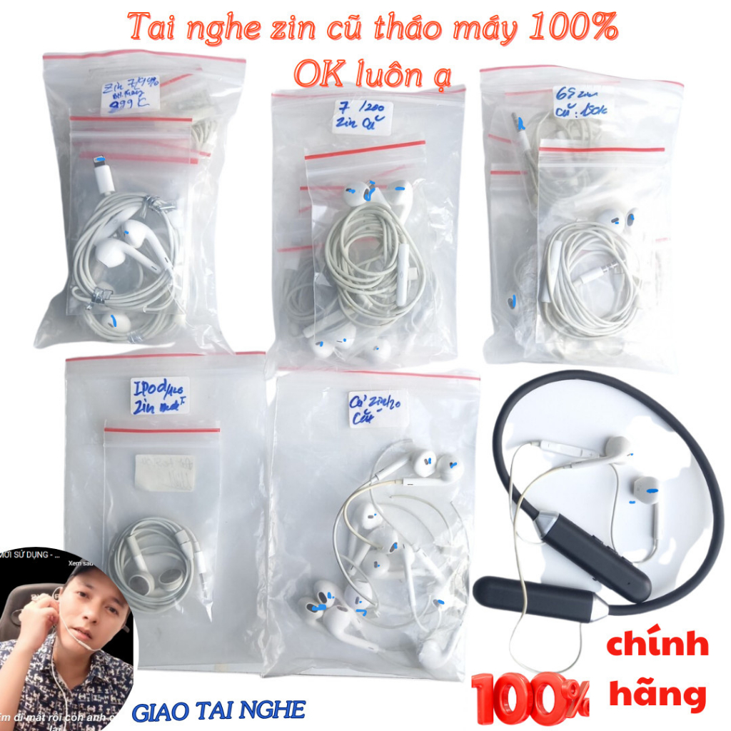 Tai nghe AI PHÔN TÁO Zin bóc máy chân tròn, chân dẹp, Type C Bass ấm, Mic lọc ồn chuyên hát Karaoke, Live tream, kiểm âm