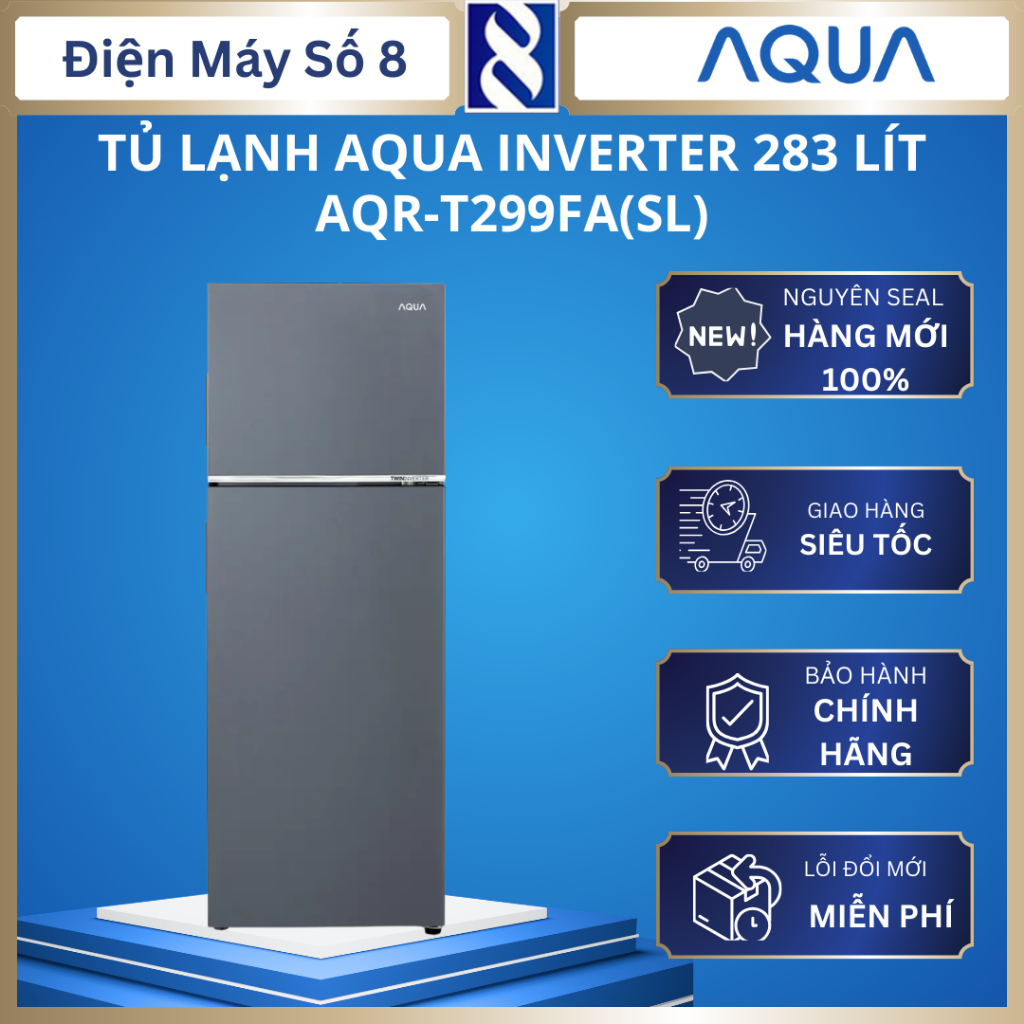 Tủ lạnh Aqua AQR-T299FA(SL) Inverter 283 lít