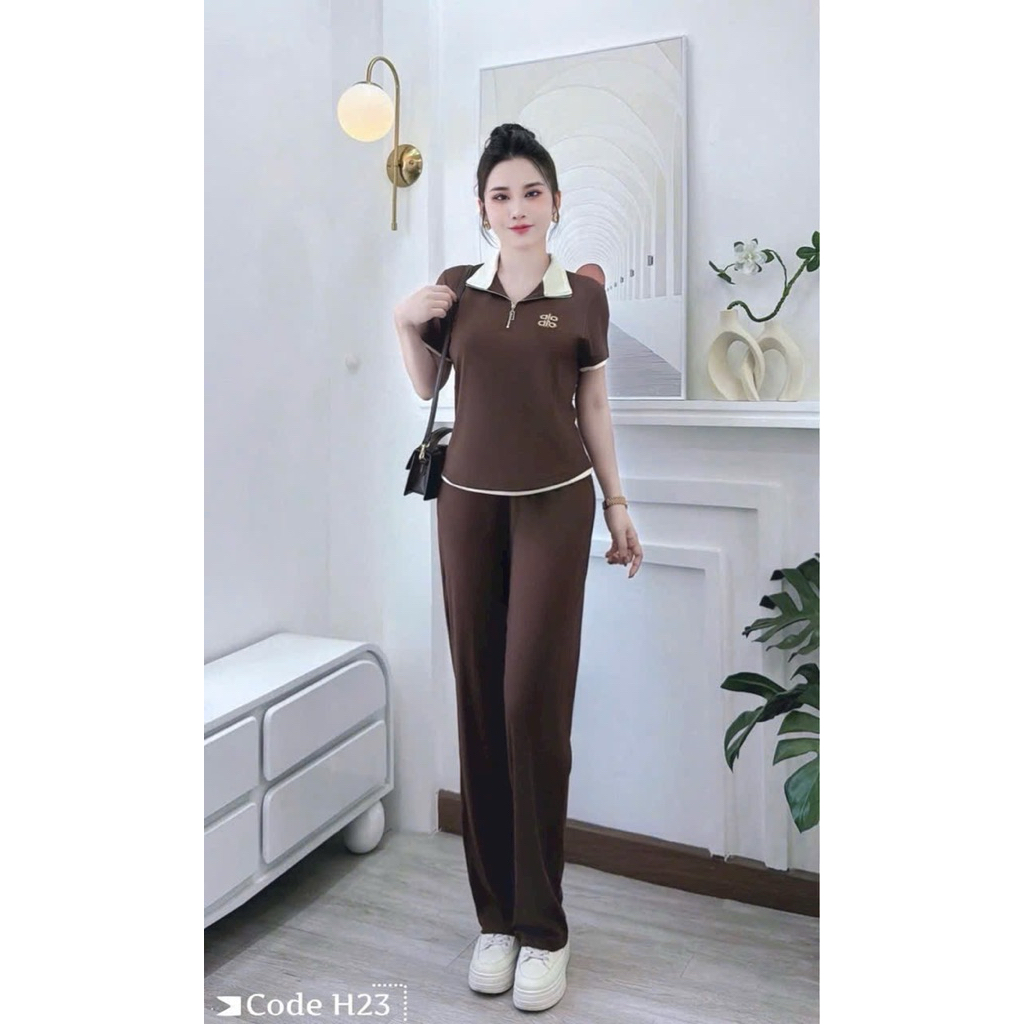 Bộ kéo khoá nữ quần dài ống xuông thời trang hot trends mặc siêu tôn dáng mắc ASANNA (Cân nặng 50-65