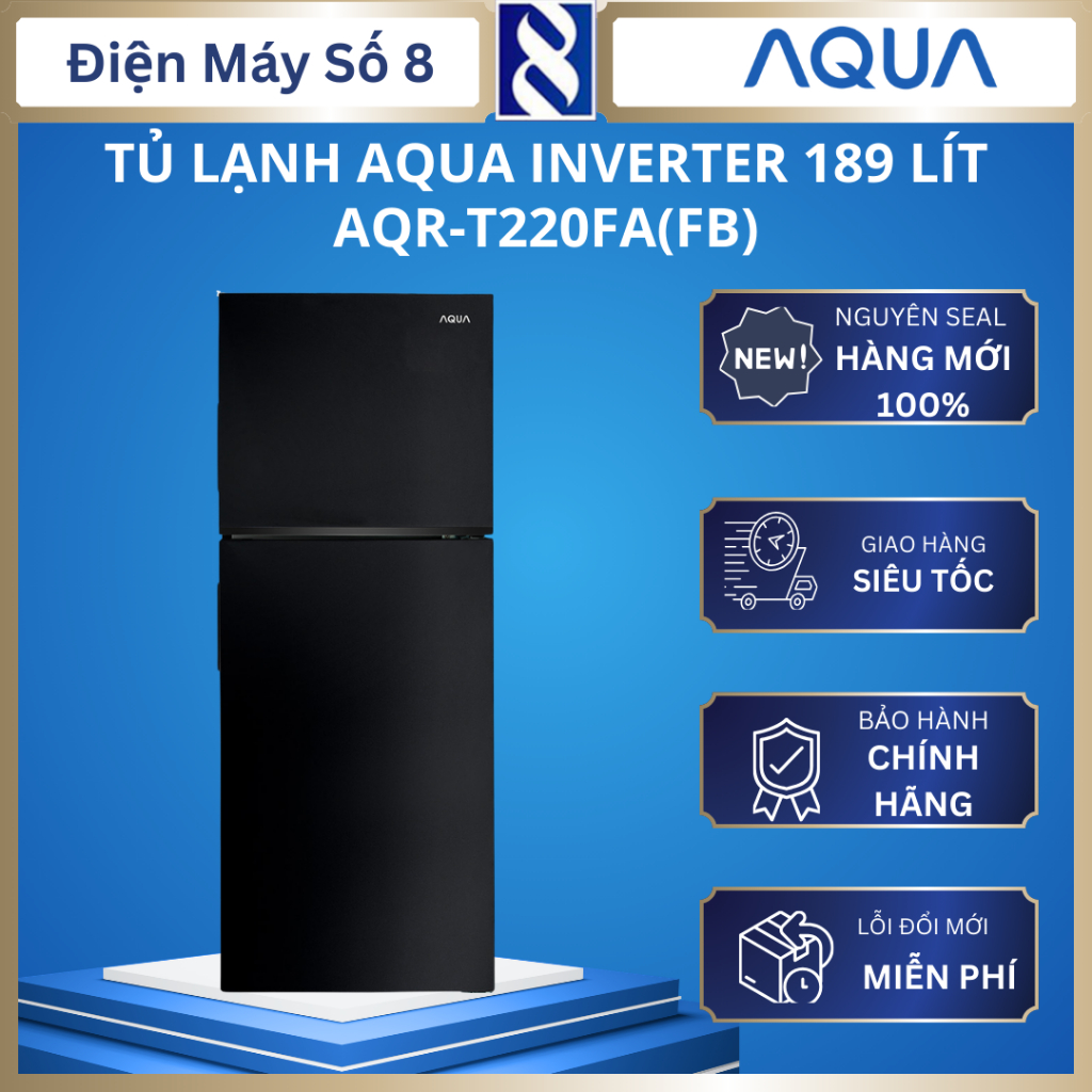 Tủ lạnh Aqua AQR-T220FA(FB) Inverter 189 lít