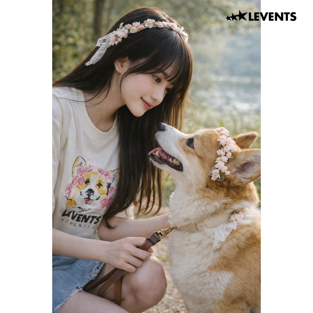 𝐋𝐄𝐕𝐄𝐍𝐓𝐒 | Corgi Oversize Tee / White