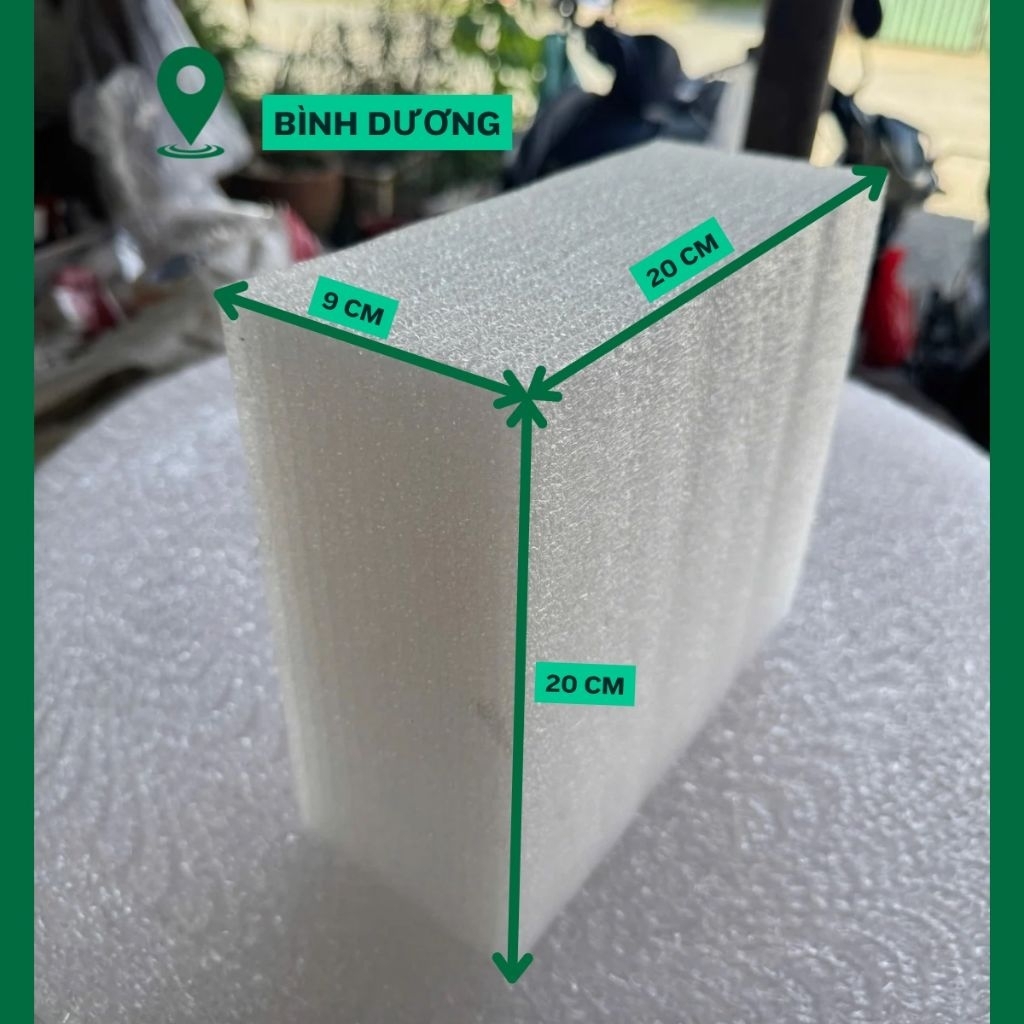 Tấm Xốp PE Foam Dẻo 20x20cm Dày 5cm/7cm/9cm - Xốp Cắm Hoa Tráp Cưới, Làm Hộp Quà, Decor Sự Kiện Cao 