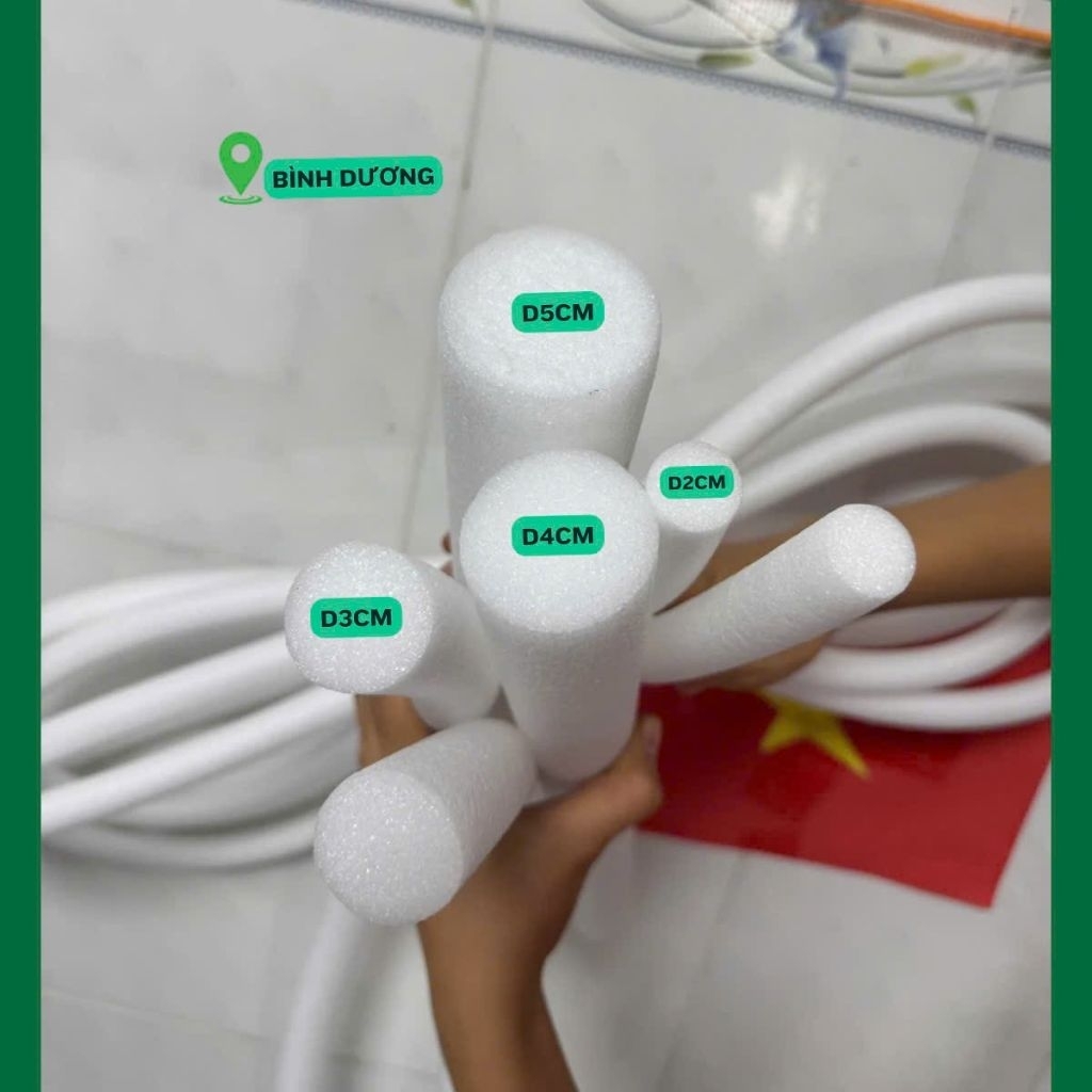 Dây Xốp Đặc PE Foam 20mm/25mm/30mm - Thanh Chèn Khe Co Giãn, Làm Viền Sofa, May Mặc, DIY Trang Trí, 