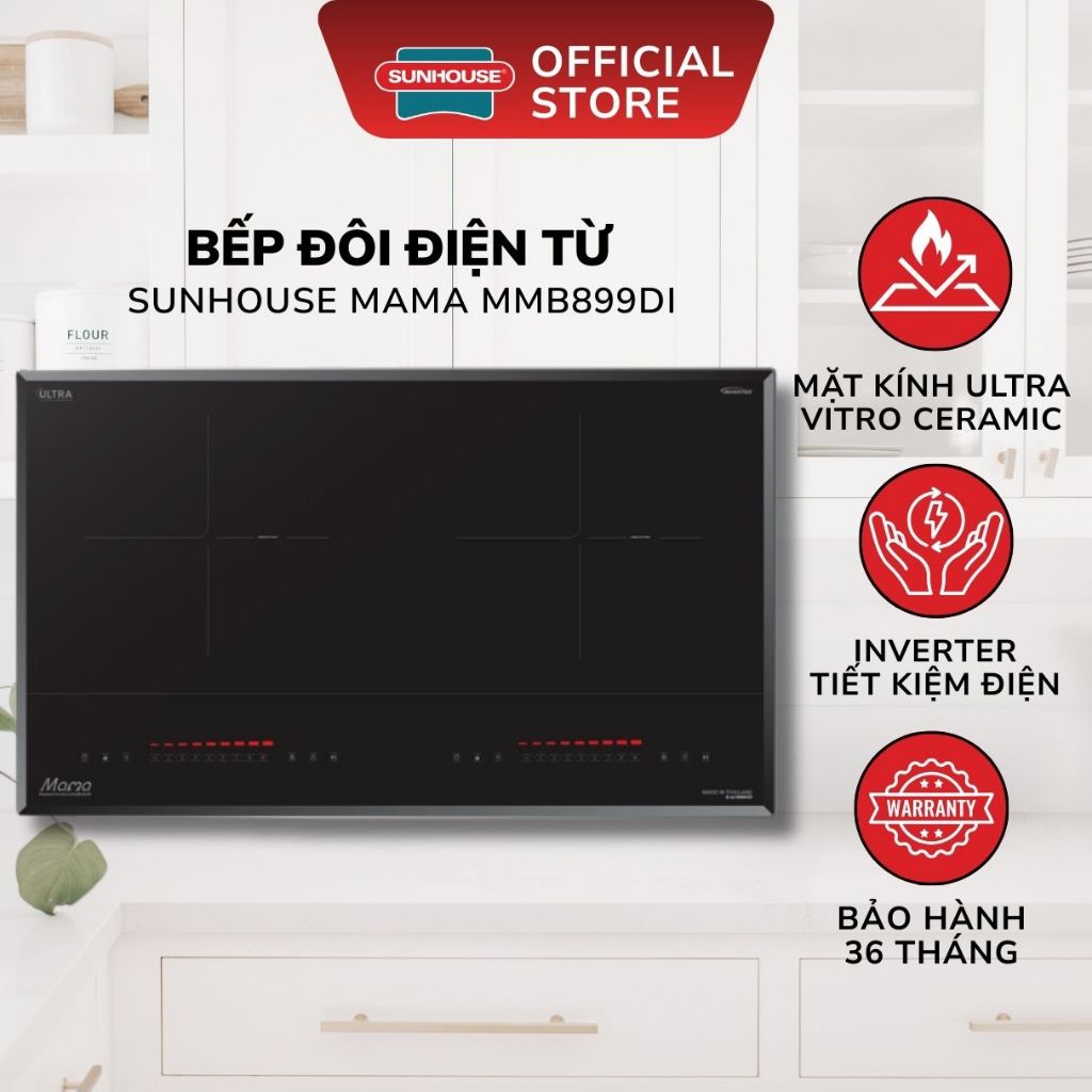 Bếp Đôi Điện Từ SUNHOUSE MAMA MMB899DI - Bảo Hành 36 Tháng, Công Nghệ INVERTER Tiết Kiệm Điện Năng