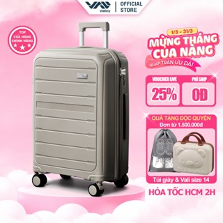 Vali Du Lịch VALINY VNY07 size 24 inch Chất Liệu Nhựa PP Cao Cấp Dẻo Dai Màu Khaki BẢO HÀNH TRỌN ĐỜI