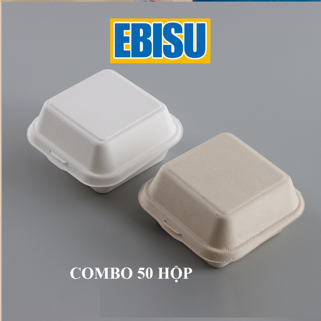 Hộp Bã Mía Đựng Bánh Bento Cake, Bánh Kem, Bánh Gato – Set 50 Hộp - EBISU