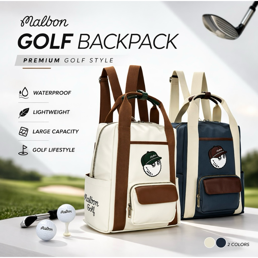 Balo Golf Cao Cấp Malbon Golf Backpack – Phong Cách Thể Thao Sang Trọng ( Malbon x Golfworldforall )