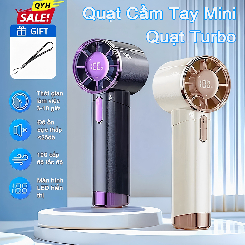 Quạt Mini 8000mAh Với Tốc Độ Cao Quạt tích điện mini 100 Chế Độ Gió Pin  quạt cầm tay mini sạc điện